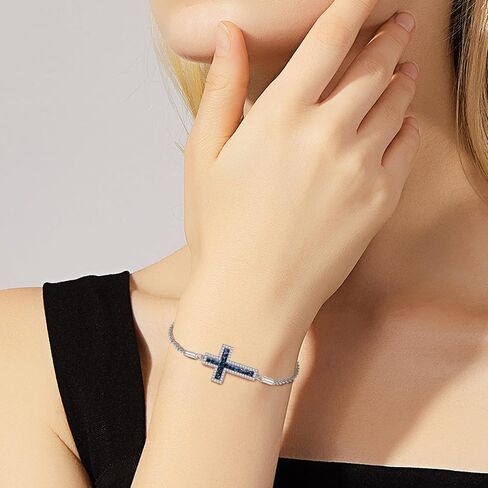 Cross Bracelet 925 Sterling Silver Origami Cross Bracelet Jewelry Gifts for Women Girls in Kuwait