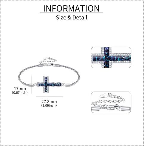 Cross Bracelet 925 Sterling Silver Origami Cross Bracelet Jewelry Gifts for Women Girls in Kuwait