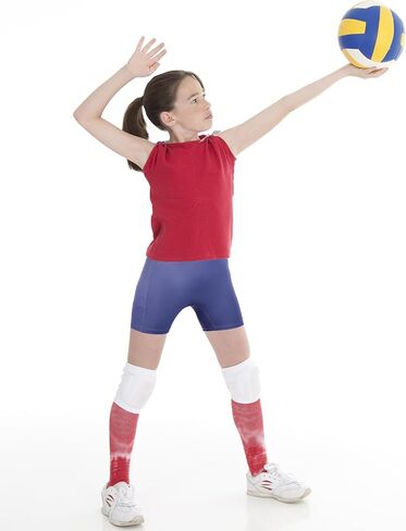 Roadbox Girls Volleyball Spandex Shorts, Youth Biker Shorts with Pockets Athletic Compression Short for Yoga Gymnastics Dance in Kuwait