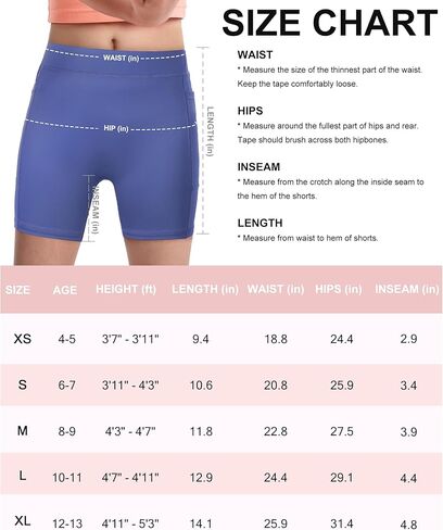 Roadbox Girls Volleyball Spandex Shorts, Youth Biker Shorts with Pockets Athletic Compression Short for Yoga Gymnastics Dance in Kuwait