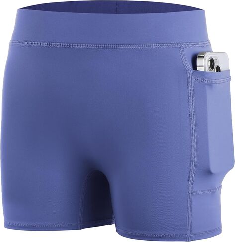 Roadbox Girls Volleyball Spandex Shorts, Youth Biker Shorts with Pockets Athletic Compression Short for Yoga Gymnastics Dance in Kuwait