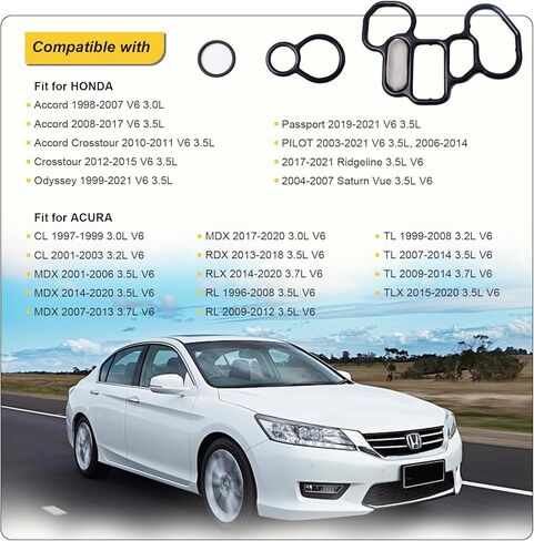 15825-P8A-A01 حشية محول فلتر الزيت لحشية الرأس متوافقة مع 97-21 Honda Accord Crosstour Odyssey Ridgeline Pilot، CL MDX RDX RL RLX TL TLX TSX ZDX 3.0L 3.5L 36172-P8A-A01 91319-PR3-000 in Kuwait