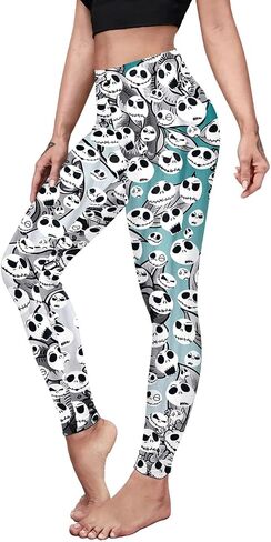 Sister Amy Women's Halloween Pumpkin Skulls Printed Ankle Elastic Tights Legging Halloween in Kuwait