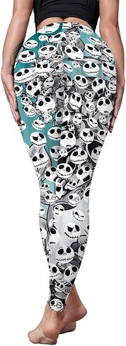 Sister Amy Women's Halloween Pumpkin Skulls Printed Ankle Elastic Tights Legging Halloween in Kuwait
