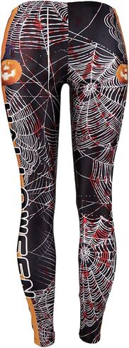 Sister Amy Women's Halloween Pumpkin Skulls Printed Ankle Elastic Tights Legging Halloween in Kuwait