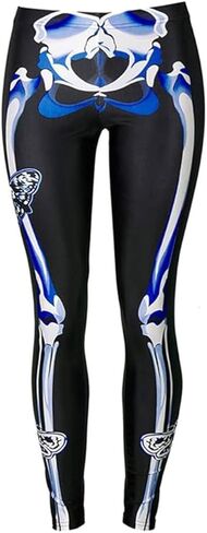 Sister Amy Women's Halloween Pumpkin Skulls Printed Ankle Elastic Tights Legging Halloween in Kuwait