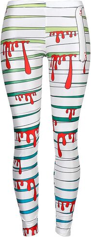 Sister Amy Women's Halloween Pumpkin Skulls Printed Ankle Elastic Tights Legging Halloween in Kuwait