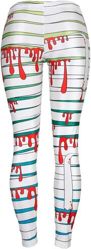 Sister Amy Women's Halloween Pumpkin Skulls Printed Ankle Elastic Tights Legging Halloween in Kuwait