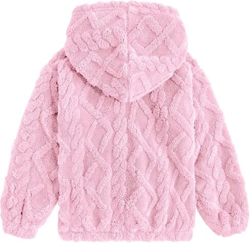 TUONROAD Girls Fuzzy Fleece Hoodies Cable Knit Warm Sherpa Pullover Sweatshirt with Pockets 6-13 Years in Saudi Arabia
