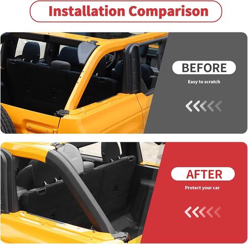 أغطية حماية قضيب لفة من Linskip تناسب 2021 2022 2023 2024 Ford Bronco 4 ملحقات أبواب، حماية طلاء عمود D، واقيات قضيب لف لملحقات برونكو الخارجية in Saudi Arabia
