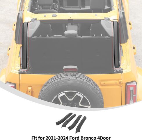 أغطية حماية قضيب لفة من Linskip تناسب 2021 2022 2023 2024 Ford Bronco 4 ملحقات أبواب، حماية طلاء عمود D، واقيات قضيب لف لملحقات برونكو الخارجية in Saudi Arabia