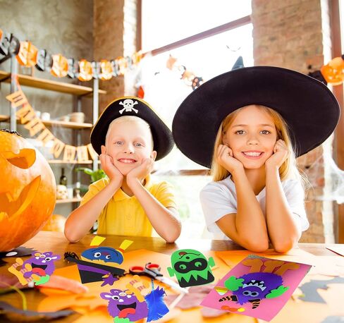 4E's Novelty Halloween Crafts for Kids (12 Pack) Silly Monsters Foam Magnet Fall Crafts for Kids Bulk, Halloween Party Activities for Kids Ages 3-5, 4-8 in Saudi Arabia