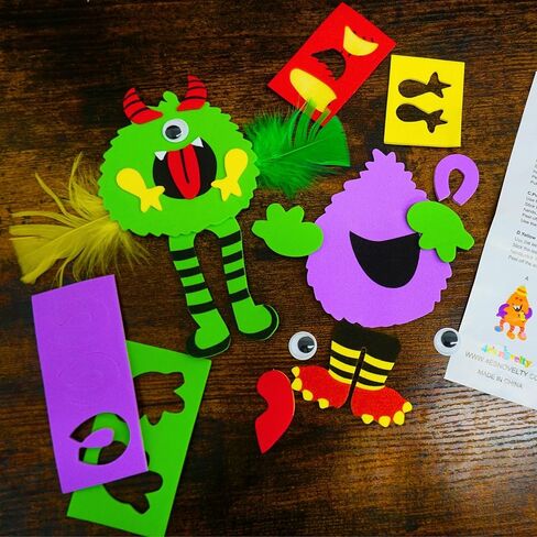 4E's Novelty Halloween Crafts for Kids (12 Pack) Silly Monsters Foam Magnet Fall Crafts for Kids Bulk, Halloween Party Activities for Kids Ages 3-5, 4-8 in Saudi Arabia