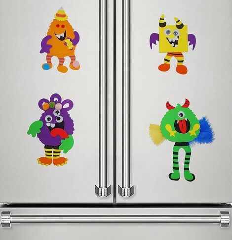 4E's Novelty Halloween Crafts for Kids (12 Pack) Silly Monsters Foam Magnet Fall Crafts for Kids Bulk, Halloween Party Activities for Kids Ages 3-5, 4-8 in Saudi Arabia