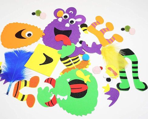 4E's Novelty Halloween Crafts for Kids (12 Pack) Silly Monsters Foam Magnet Fall Crafts for Kids Bulk, Halloween Party Activities for Kids Ages 3-5, 4-8 in Saudi Arabia