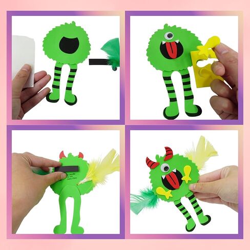 4E's Novelty Halloween Crafts for Kids (12 Pack) Silly Monsters Foam Magnet Fall Crafts for Kids Bulk, Halloween Party Activities for Kids Ages 3-5, 4-8 in Saudi Arabia