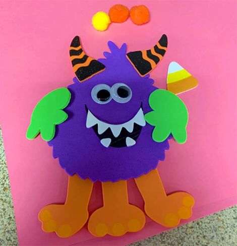 4E's Novelty Halloween Crafts for Kids (12 Pack) Silly Monsters Foam Magnet Fall Crafts for Kids Bulk, Halloween Party Activities for Kids Ages 3-5, 4-8 in Saudi Arabia