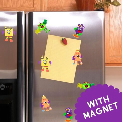 4E's Novelty Halloween Crafts for Kids (12 Pack) Silly Monsters Foam Magnet Fall Crafts for Kids Bulk, Halloween Party Activities for Kids Ages 3-5, 4-8 in Saudi Arabia