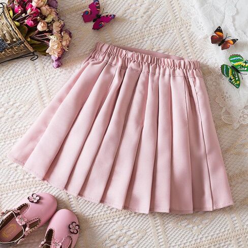 Nileafes Little Girl Pleated Tennis Skirt with Short Kid Athletic Uniform Skorts Sport Skirts in Kuwait