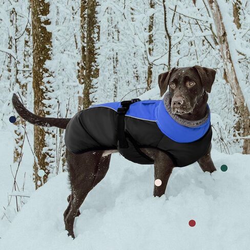 IECOii Extra Warm Dog Coat Reflective Adjustable Dog Jacket Dog Winter Coat with Buckle Fleece Turtleneck Dog Jacket for Cold Weather Soft Winter Coat for Small Medium Extra Large Dogs in Kuwait