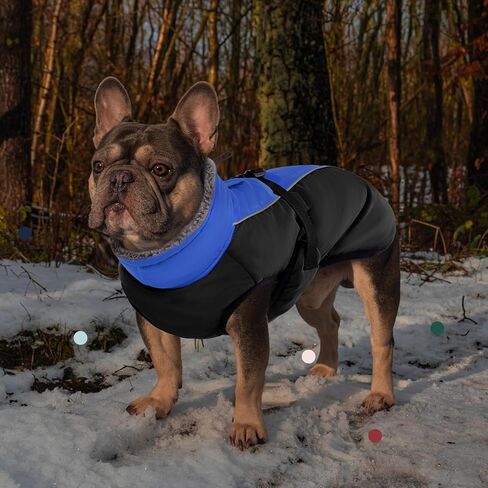 IECOii Extra Warm Dog Coat Reflective Adjustable Dog Jacket Dog Winter Coat with Buckle Fleece Turtleneck Dog Jacket for Cold Weather Soft Winter Coat for Small Medium Extra Large Dogs in Kuwait