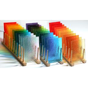 Lanyani 26 Sheets Transparent Stained Glass Sheets Packs for Art Crafts, Textured Bright Color Variety Translucent Cathedral Art Glass Sheets for Mosaic Glass DIY Projects, 4x6 inches in Saudi Arabia
