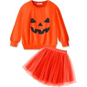 Arshiner Toddler Girl Clothes Long Sleeve Pullover Sweatshirt and Tutu Skirt 2 Piece Outfits Kids Clothing Set Party Dress