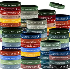Roowest 200 Pcs Religious Silicone Wristbands Bulk Bible Verse Bracelet Christian Rubber Wristbands Scripture Inspirational Gifts for Men Women Mother's Day Church Party Favor