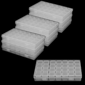 10 Pack 28 Grids Diamond Embroidery Storage Box, 280 Slots Diamond Art Painting Case Containers Bead Organizer for Jewelry Rhinestone