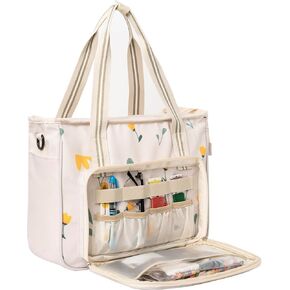 Peirich Embroidery Kits Storage Bag, Portable Craft Carry Case, Embroidery Supplies Storage Bag and CEmbroidery Project Carrying Bag (Bag Only) for Beginner, Adults