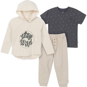 Gerber boys Toddler Boys' 3-piece Top, Hooded Top and Jogger Set