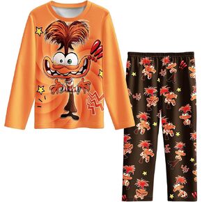 Boys Girls Anxiety Shirt Sets Kids Cartoon Casual 2PCS Pants Long Sleeve Outfits for 5-12 Years