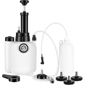 ALOANES 3L Manual Brake Bleeder Kit One Man Brake Fluid Extractor Brake Pressure Bleeder Kit with Adapters and Brake Fluid Bleed Bottle