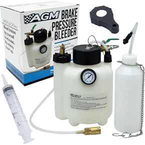 AGM Products 3L Capacity Profesional Pressure Brake Bleeder Kit w/ 1L Catch Bottle. Works with Air Compressors. Works With ABS and Traction Control. Easy 1 Person Brake Bleed Kit