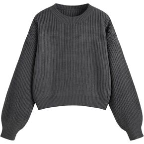 CIDER Striped Knit Round Neckline Long Sleeve Top
