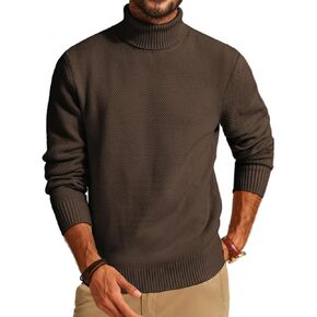PJ PAUL JONES Men's Turtleneck Pullover Sweaters Knitted Casual Textured Sweater
