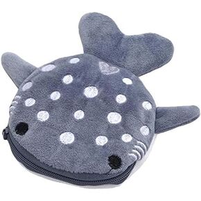 محفظة عملات القرش الرمادية للنساء، محفظة عملات معدنية للفتيات، محفظة عملات معدنية لطيفة على شكل قرش قطيفة، محفظة عملات معدنية بسحاب من القطيفة، محفظة لسماعات الرأس، حامل مفاتيح، محافظ للعملات المعدنية والحقائب النسائية in Kuwait