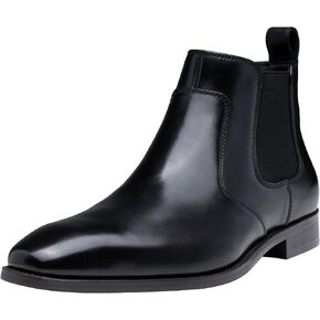 Jousen Men's Chelsea Boots Polished Premium Leather Ankle Dress Boots Classic Retro Slip On Boots for Men