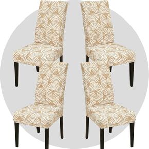 Stretch Chair Covers Slipcovers Set of 4 Printed Stretchable Dining Chair Slipcover Washable Removable for Kitchen,Hotel,Restaurant