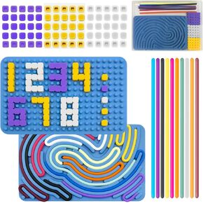 Sensory Fidget Toys Calming Sensory Board,Silicone Sensory Activity Board for for Kids with Autism Stress Anxiety ADHD,Calm Down Travel Airplane Essentials Toys Sensory Toys for Kids (Blue)