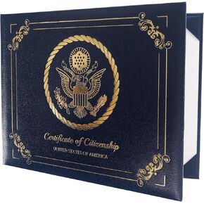 GraduationMall حامل شهادة الجنسية الأمريكية 2024 غطاء شهادة التجنس مع شعار "شهادة المواطنة" هدايا المواطنة الأمريكية