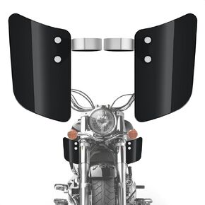 Wind Deflector, Front Fork Wind Deflectors with Brackets Compatible with Shadow VT1100 VT750 VTX1300, for Yamaha V-Star XV950 XVS1100 XVS1300 for Kawasaki Vulcan Classic VN1500 (Black)