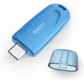 RAOYI 128GB USB C Flash Drive USB 3.1 Type C Flash Drive USB-C Thumb Drive Portable Memory Stick with Keyring Hole High-Speed Pen Drive for Laptop Smartphone Tablet Mac Type-C Devices, Blue
