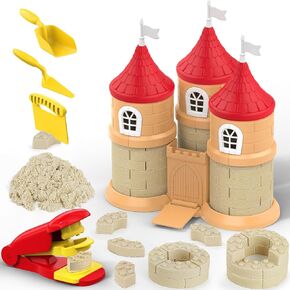 Sand Play Set, 1.7lbs Moldable Self-Sticking Play Sand for Kids, Sensory Building Toy Set for Kids Age 3+, Birthday Gift Idea (Blue)