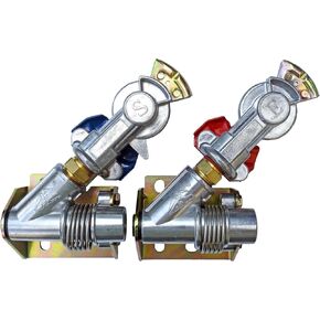 Angle Mount Swinger Gladhands for Tractor/Trailer (Red Emergency/Blue Service Set)