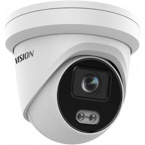 DS-2CD2347G2-LU 4MP IP 247 كامل اللون 2.8 مم PoE Turret Dome Camera خارجي IP67 IK10 H.265+ ميكروفون مدمج إصدار إنجليزي للكشف عن الإنسان، متوافق مع Hikvision NVR