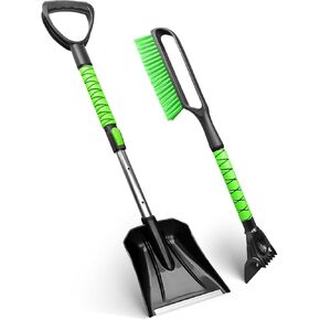 SEAAES Snow Brush and Extendable Snow Shovel with Foam Grip, Ice Scraper Snow Brush for Car SUV Truck Vehicle Windshield Window