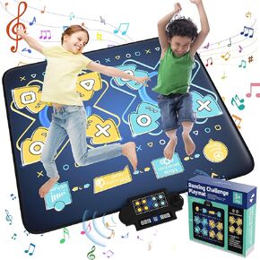 2024 Dance Mat for Kids - Electronic Game Toy Gift for Girls & Boys, Adjustable Volume, 8 Challenge Levels - Dance Pad with LED Lights & Built-in Music for Ages 3-12 (35.4"x40.2")
