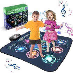 Dance Mat, Electronic Dance Mixer Rhythm Step PlayMat,Dance pad Game Toy for Girls Boys,Christmas/Festival/Birthday Gift for Kids, Built-in Music,24 Challenge Levels,Age 3-4 6 7 8 9 10 11 12+ Year Old