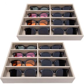2 Pack Sunglasses Drawer Organizer Sunglasses Tray Organizer Glasses Holder Organizer Glasses Organizer Sunglasses Holder Eyeglasses Holder Sunglasses Organizer Tray for Jewelry Watch